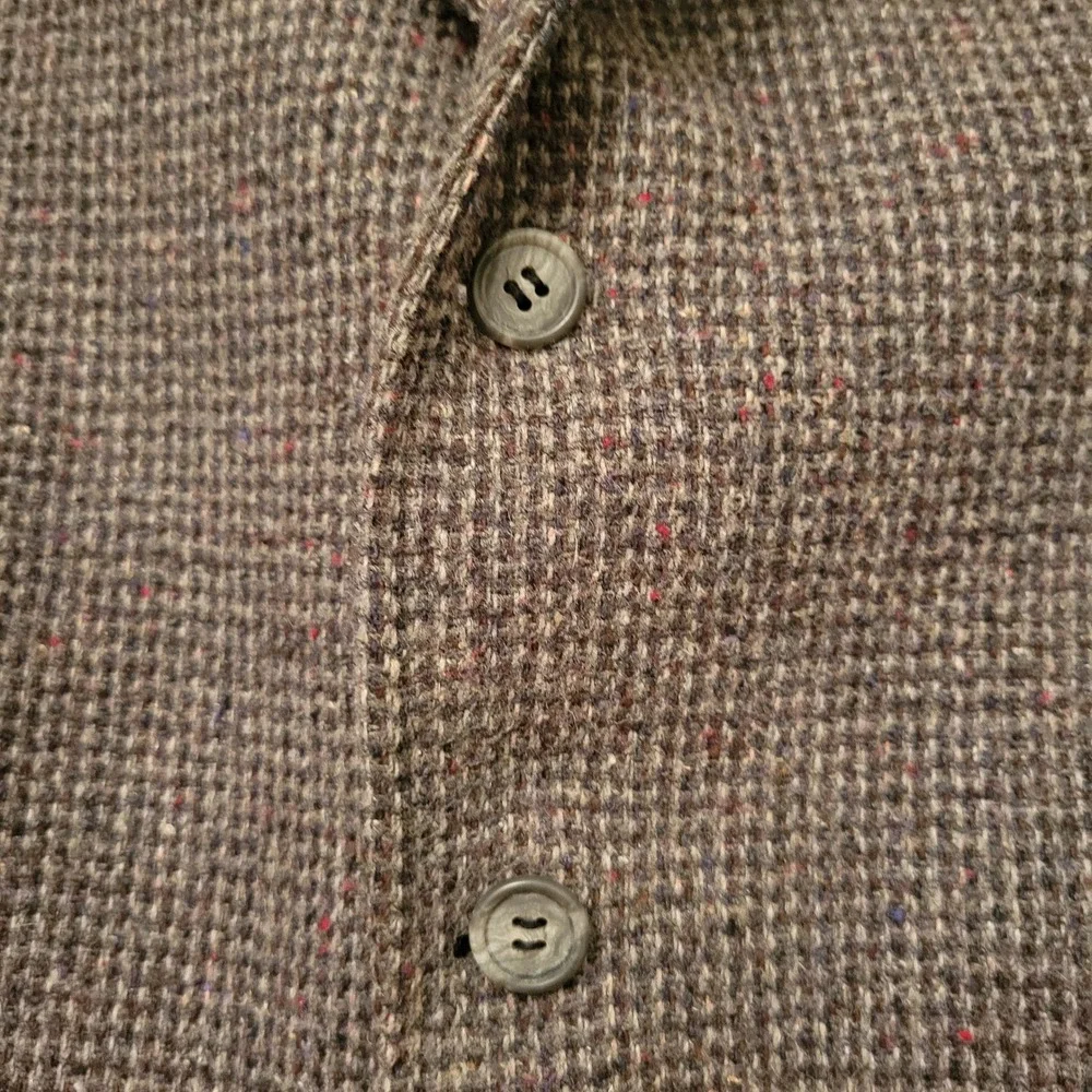 Haggar 44L Blazer Grey Tweed 2 Button Single Vent Academia Sport Coat Preppy